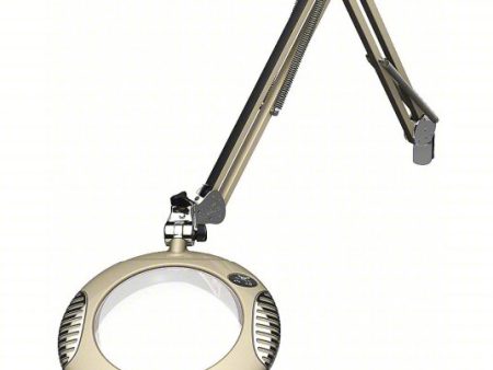 Round Magnifier Light: LED, 2x, 4 Diopter, 1,500 lm Max Brightness, 43 in Arm Reach Hot on Sale