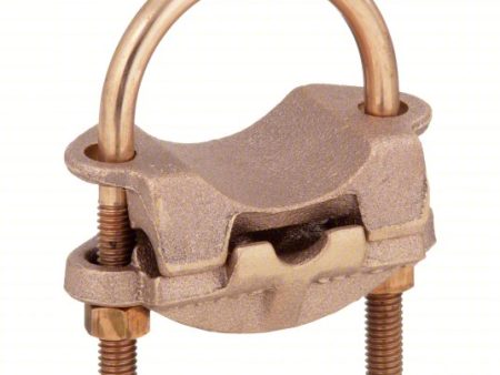 Grounding Connector: Copper, 1 1 2 in Pipe 1 5 8 in to 1 7 8 in Rod, 1 Grounding Wires, Mechanical on Sale