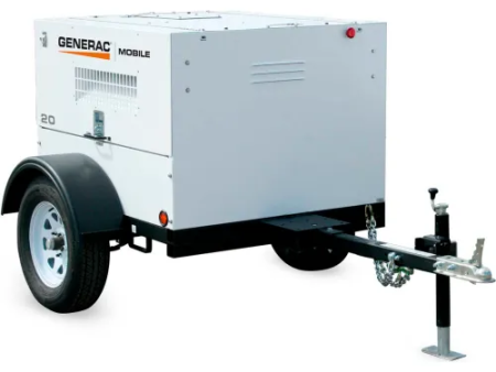 Generac MDG100DF4 Mobile Diesel Generator, 80 85kW, John Deere Engine w Single-Axle Trailer For Cheap