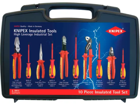 KNIPEX® 9K 98 98 31 US 10 Pc Pliers   Screwdriver Insulated Tool Set 1,000V, Hard Case Hot on Sale