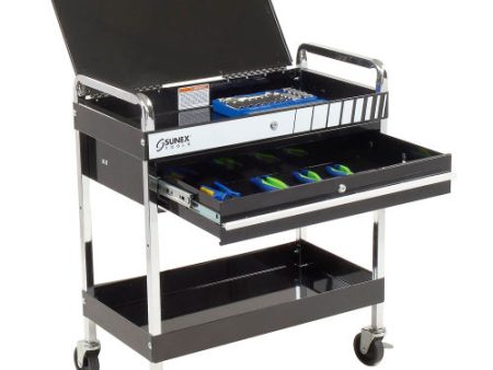 Sunex Tools 8013ABK 30  Black Tool Cart W  Locking Top & Drawer Online now