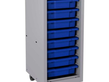 Mobile Bin Tower Platinum 22608 with 8 Blue Bins - 15  x 18  x 36  Fashion