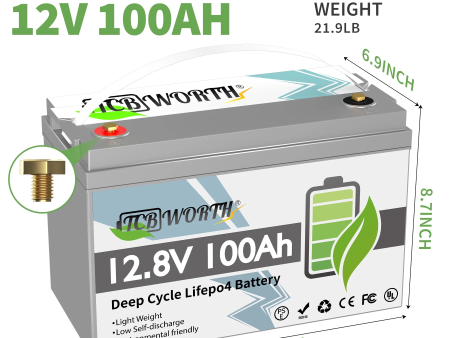 12V 100Ah LiFePO4 Lithium Battery,100A BMS,15000 Deep Cycles,TCBWORTH Battery for RV,Solar,off-Grid,Boat Online