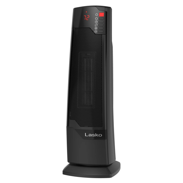 Lasko 1500W Oscillating Ceramic Tower Electric Space Heater with Remote, CT22835, Black Sale