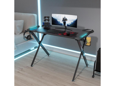 EUREKA ERGONOMIC Gaming Desk with RGB LED Lights, 45 inch Gaming Computer Desk PC Gaming Table Desk For Discount