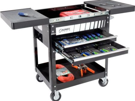 Sunex Tools 8035 29  2 Drawer Slide Top Black Tool Cart W  5  Casters Online Sale