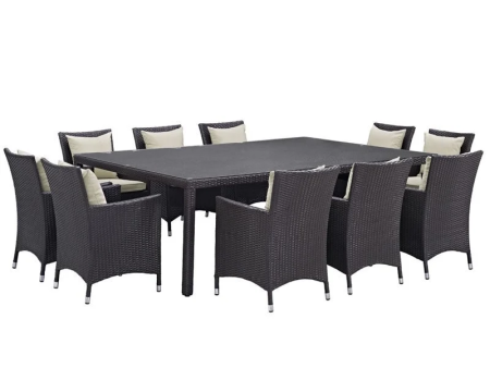 11-Piece Rattan Aluminum Patio Dining Set on Sale