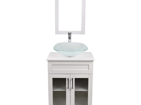 24 inch Bathroom Vanity Combo Modern MDF Cabinet with Vanity Mirror For Sale