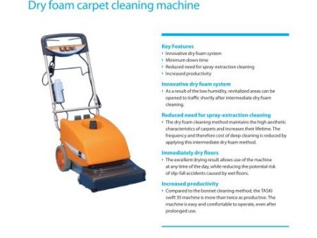 TASKI Swift 35 Walk-Behind Dry Foam Carpet Cleaning Machine Hot on Sale